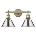 Golden Lighting 3306-BA2 AB-CH Aged Brass Yep By Golden Lighting Orwell 2-light Vanity In Aged Brass And Chrome Shade Image 1