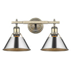 Golden Lighting Orwell Yep By Golden Lighting Orwell 2-light Vanity In Aged Brass And Chrome Shade