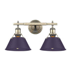 Golden Lighting Orwell Yep By Golden Lighting Orwell 2-light Vanity In Aged Brass And Exotic Purple Shade