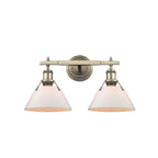 Golden Lighting Orwell Yep By Golden Lighting Orwell 2-light Vanity In Aged Brass And Opal Glass