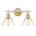 Golden Lighting Orwell Yep By Golden Lighting Orwell 2-light Vanity In Aged Brass And Clear Glass