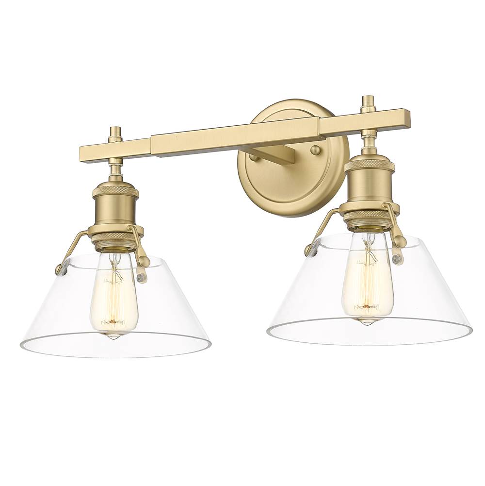 Golden Lighting 3306-BA2 BCB-CLR Brushed Champagne Brass Yep By Golden Lighting Orwell 2-light Vanity In Brushed Champagne Brass And Clear Glass Image 4