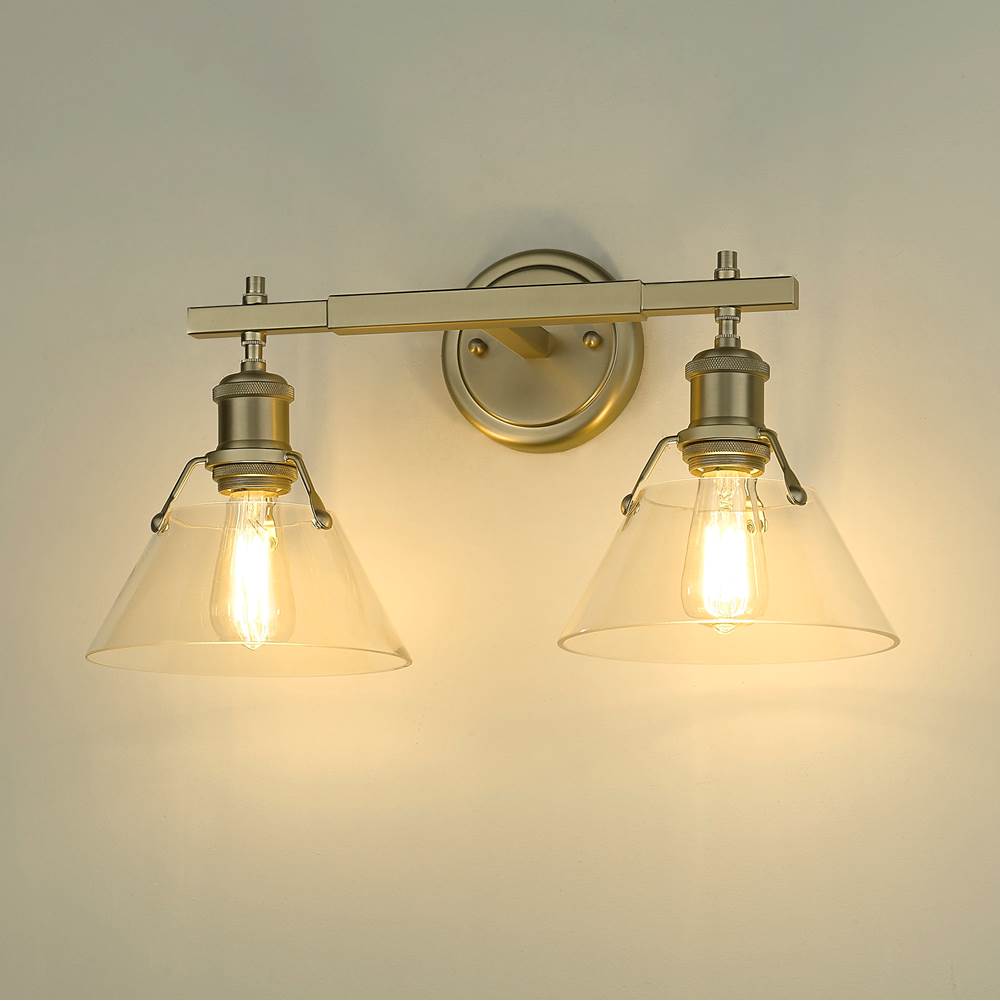 Golden Lighting 3306-BA2 BCB-CLR Brushed Champagne Brass Yep By Golden Lighting Orwell 2-light Vanity In Brushed Champagne Brass And Clear Glass Image 3