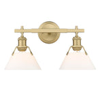 Golden Lighting Orwell Yep By Golden Lighting Orwell 2-light Vanity In Aged Brass And Opal Glass