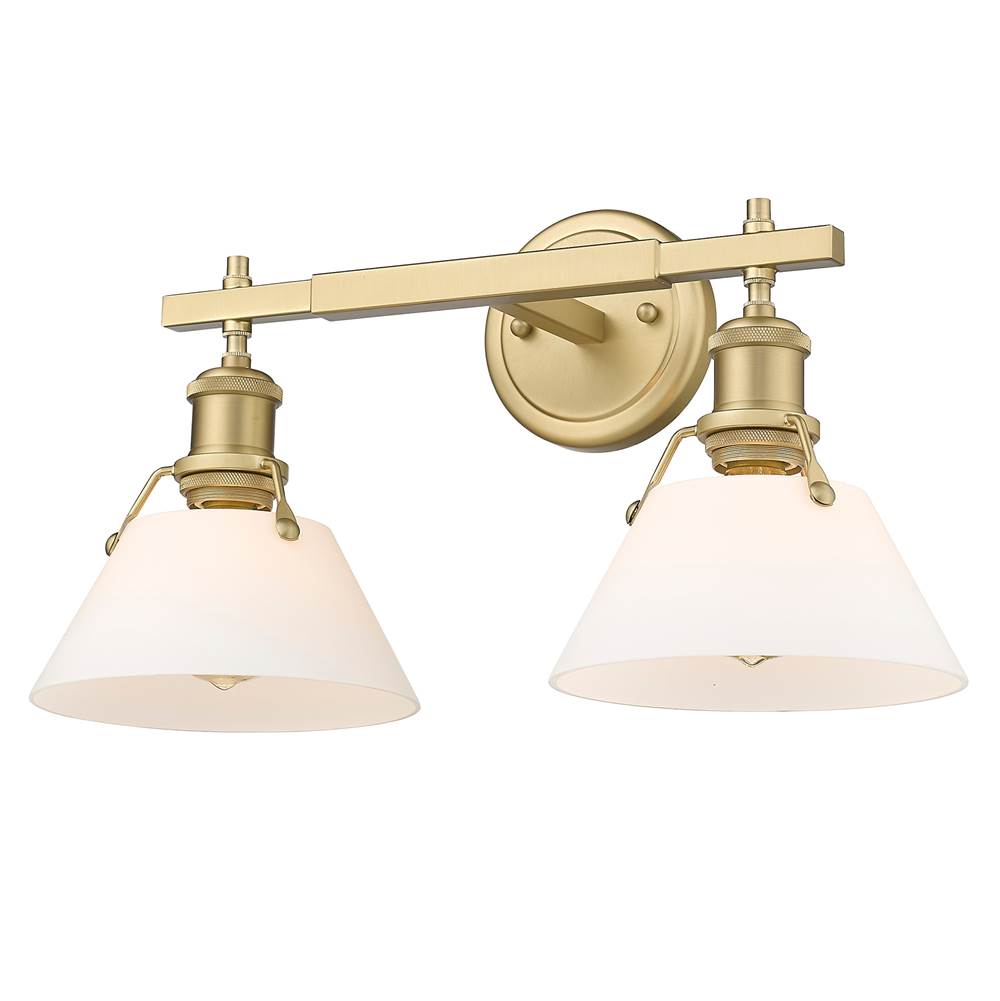Golden Lighting 3306-BA2 BCB-OP Brushed Champagne Brass Yep By Golden Lighting Orwell 2-light Vanity In Brushed Champagne Brass And Opal Glass Image 4