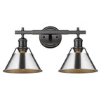 Golden Lighting Orwell Yep By Golden Lighting Orwell 2-light Vanity In Aged Brass And Chrome Shade