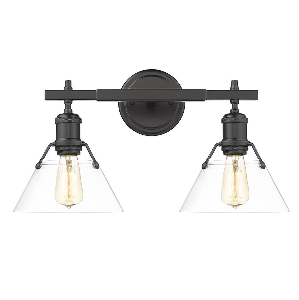 Golden Lighting Orwell Yep By Golden Lighting Orwell 2-light Vanity In Aged Brass And Clear Glass