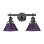 Golden Lighting Orwell Yep By Golden Lighting Orwell 2-light Vanity In Aged Brass And Exotic Purple Shade