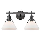 Golden Lighting Orwell Yep By Golden Lighting Orwell 2-light Vanity In Aged Brass And Opal Glass