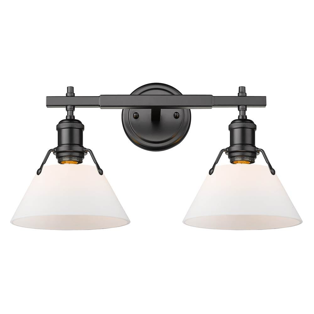 Golden Lighting Orwell Yep By Golden Lighting Orwell 2-light Vanity In Aged Brass And Opal Glass