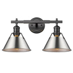Golden Lighting Orwell Yep By Golden Lighting Orwell 2-light Vanity In Aged Brass And Pewter Shade