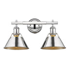 Golden Lighting Orwell Yep By Golden Lighting Orwell 2-light Vanity In Aged Brass And Chrome Shade