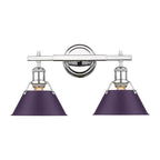 Golden Lighting Orwell Yep By Golden Lighting Orwell 2-light Vanity In Aged Brass And Exotic Purple Shade