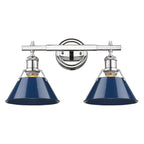Golden Lighting Orwell Yep By Golden Lighting Orwell 2-light Vanity In Aged Brass And Navy Blue Shade