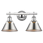Golden Lighting Orwell Yep By Golden Lighting Orwell 2-light Vanity In Aged Brass And Pewter Shade