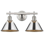 Golden Lighting Orwell Yep By Golden Lighting Orwell 2-light Vanity In Aged Brass And Chrome Shade