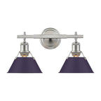 Golden Lighting Orwell Yep By Golden Lighting Orwell 2-light Vanity In Aged Brass And Exotic Purple Shade