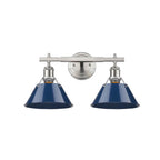 Golden Lighting Orwell Yep By Golden Lighting Orwell 2-light Vanity In Aged Brass And Navy Blue Shade
