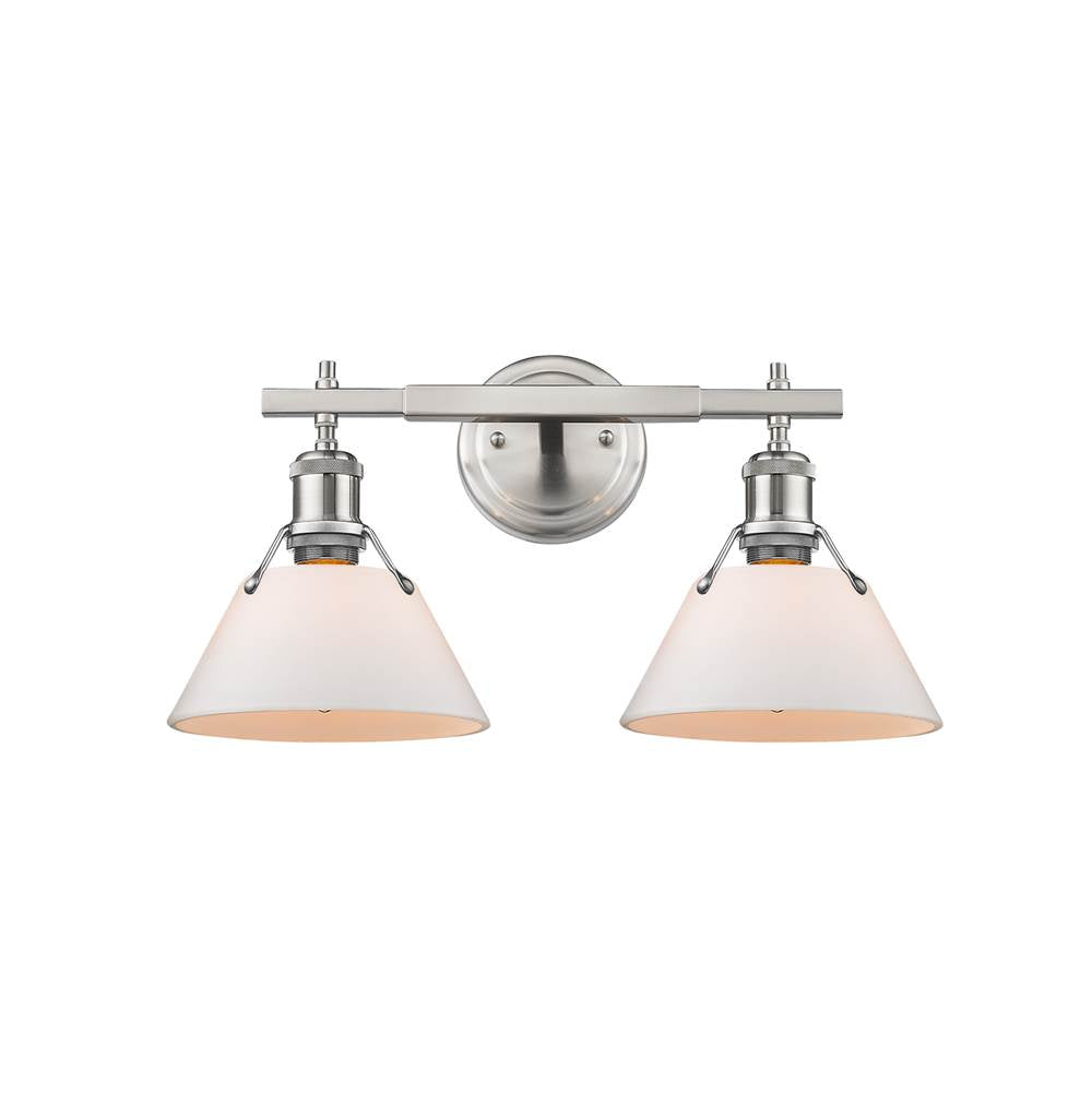 Golden Lighting Orwell Yep By Golden Lighting Orwell 2-light Vanity In Aged Brass And Opal Glass