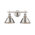 Golden Lighting Orwell Yep By Golden Lighting Orwell 2-light Vanity In Aged Brass And Pewter Shade