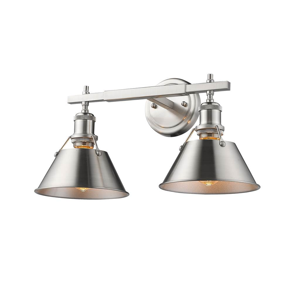 Golden Lighting 3306-BA2 PW-PW Pewter Yep By Golden Lighting Orwell 2-light Vanity In Pewter Image 2
