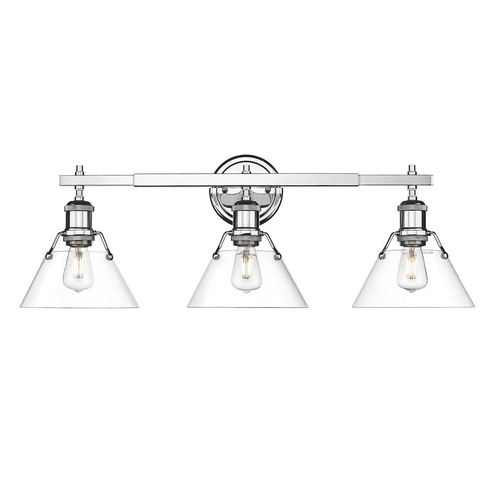 Golden Lighting Orwell Yep By Golden Lighting Orwell 3-light Vanity In Aged Brass And Clear Glass