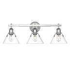 Golden Lighting Orwell Yep By Golden Lighting Orwell 3-light Vanity In Aged Brass And Clear Glass