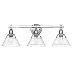 Golden Lighting 3306-BA3 CH-CLR Chrome Yep By Golden Lighting Orwell 3-light Vanity In Chrome And Clear Glass Image 5