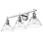 Golden Lighting 3306-BA3 CH-CLR Chrome Yep By Golden Lighting Orwell 3-light Vanity In Chrome And Clear Glass Image 4