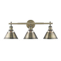 Golden Lighting 3306-BA3 AB-AB Aged Brass Yep By Golden Lighting Orwell 3-light Vanity In Aged Brass Image 1