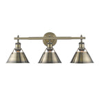 Golden Lighting 3306-BA3 AB-AB Aged Brass Yep By Golden Lighting Orwell 3-light Vanity In Aged Brass Image 1