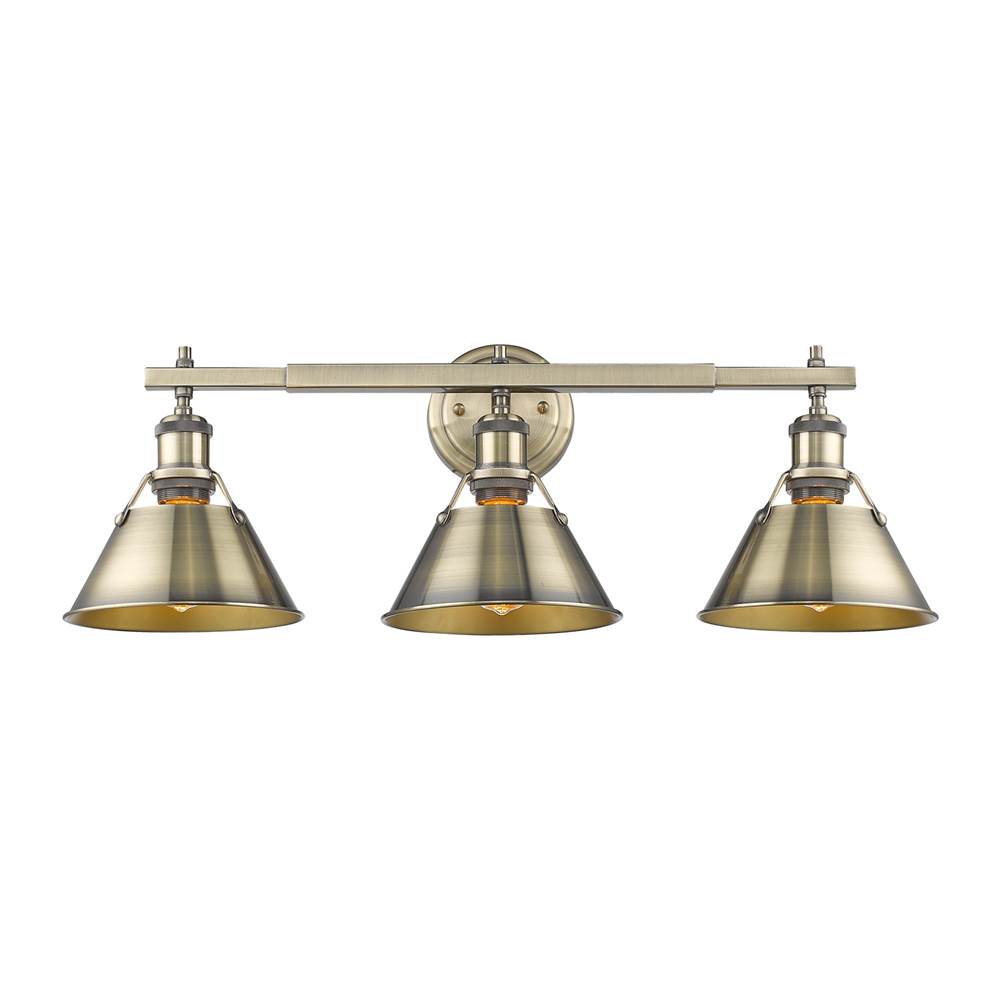 Golden Lighting Orwell Yep By Golden Lighting Orwell 3-light Vanity In Aged Brass