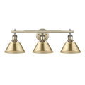 Golden Lighting 3306-BA3 AB-BCB Aged Brass Yep By Golden Lighting Orwell 3-light Vanity In Aged Brass And Brushed Champagne Brass Shade Image 1