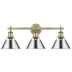 Golden Lighting 3306-BA3 AB-CH Aged Brass Yep By Golden Lighting Orwell 3-light Vanity In Aged Brass And Chrome Shade Image 1
