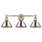 Golden Lighting Orwell Yep By Golden Lighting Orwell 3-light Vanity In Aged Brass And Chrome Shade