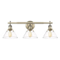 Golden Lighting 3306-BA3 AB-CLR Aged Brass Yep By Golden Lighting Orwell 3-light Vanity In Aged Brass And Clear Glass Image 1