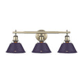 Golden Lighting 3306-BA3 AB-EP Aged Brass Yep By Golden Lighting Orwell 3-light Vanity In Aged Brass And Exotic Purple Shade Image 1