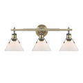 Golden Lighting 3306-BA3 AB-OP Aged Brass Yep By Golden Lighting Orwell 3-light Vanity In Aged Brass And Opal Glass Image 1