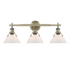 Golden Lighting 3306-BA3 AB-OP Aged Brass Yep By Golden Lighting Orwell 3-light Vanity In Aged Brass And Opal Glass Image 1
