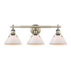 Golden Lighting Orwell Yep By Golden Lighting Orwell 3-light Vanity In Aged Brass And Opal Glass