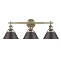 Golden Lighting 3306-BA3 AB-RBZ Aged Brass Yep By Golden Lighting Orwell 3-light Vanity In Aged Brass And Rubbed Bronze Shade Image 1