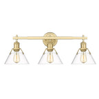 Golden Lighting Orwell Yep By Golden Lighting Orwell 3-light Vanity In Aged Brass And Clear Glass