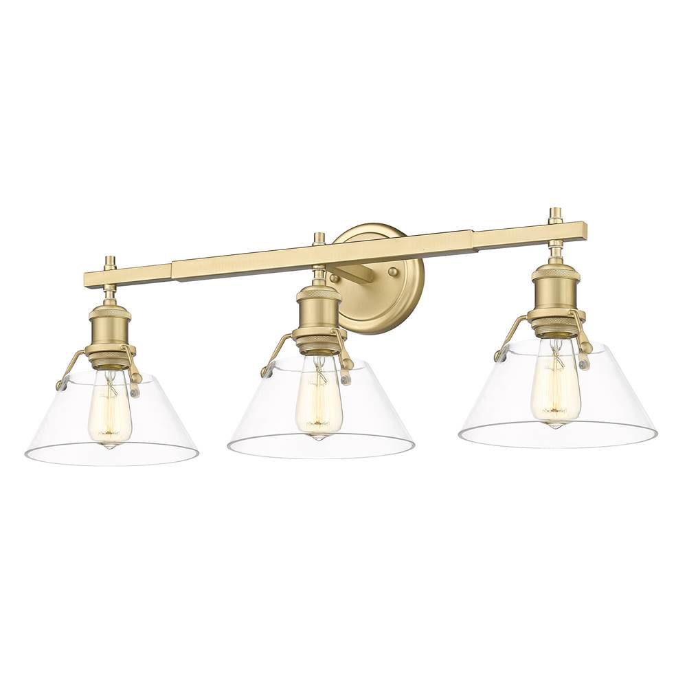 Golden Lighting 3306-BA3 BCB-CLR Brushed Champagne Brass Yep By Golden Lighting Orwell 3-light Vanity In Brushed Champagne Brass And Clear Glass Image 4