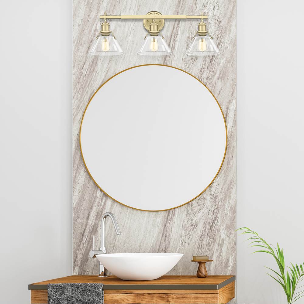 Golden Lighting 3306-BA3 BCB-CLR Brushed Champagne Brass Yep By Golden Lighting Orwell 3-light Vanity In Brushed Champagne Brass And Clear Glass Image 3
