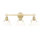 Golden Lighting Orwell Yep By Golden Lighting Orwell 3-light Vanity In Aged Brass And Opal Glass