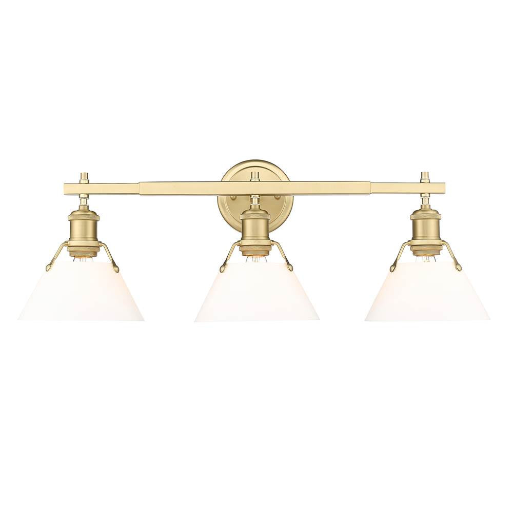 Golden Lighting Orwell Yep By Golden Lighting Orwell 3-light Vanity In Aged Brass And Opal Glass