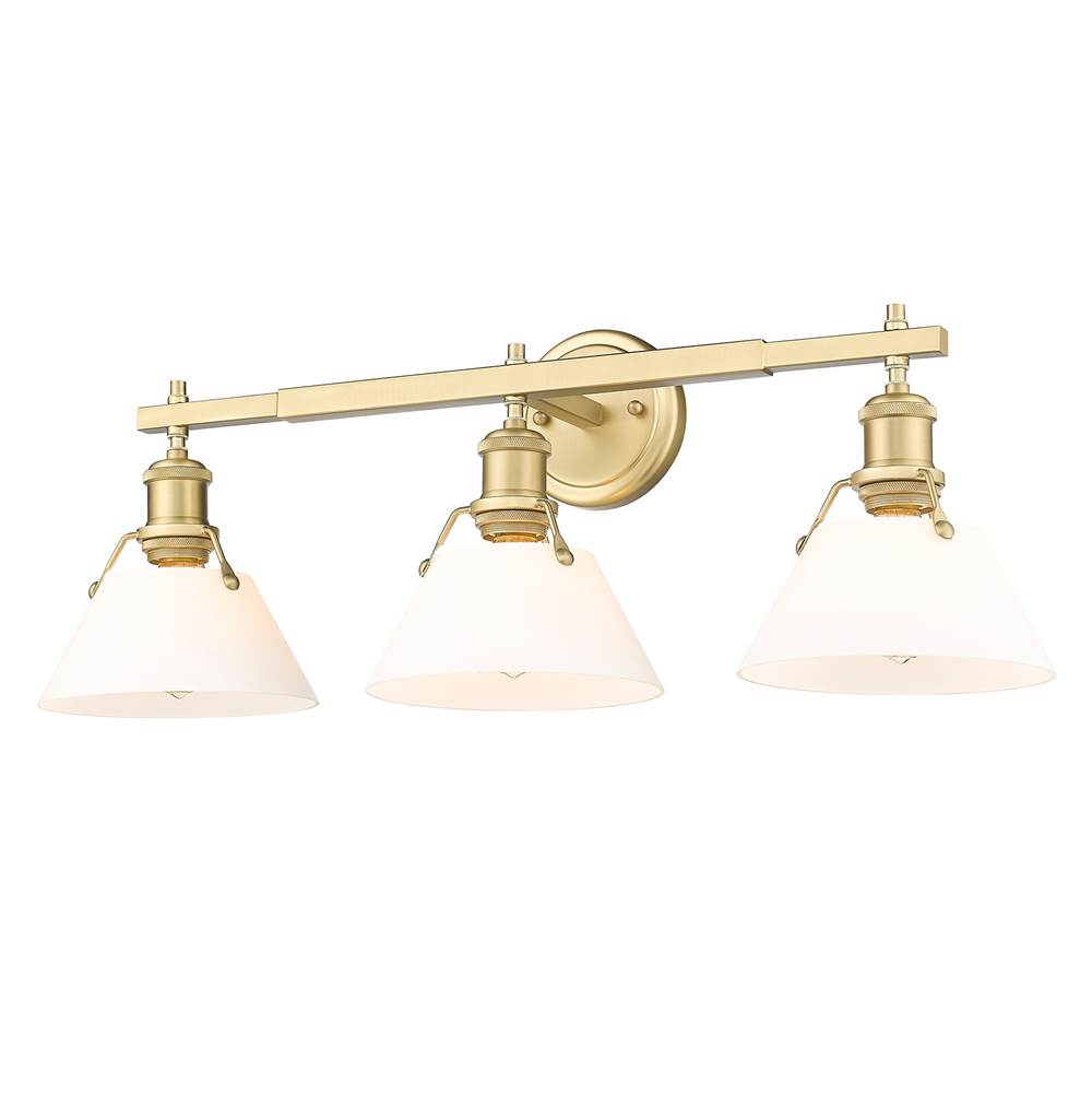 Golden Lighting 3306-BA3 BCB-OP Brushed Champagne Brass Yep By Golden Lighting Orwell 3-light Vanity In Brushed Champagne Brass And Opal Glass Image 4
