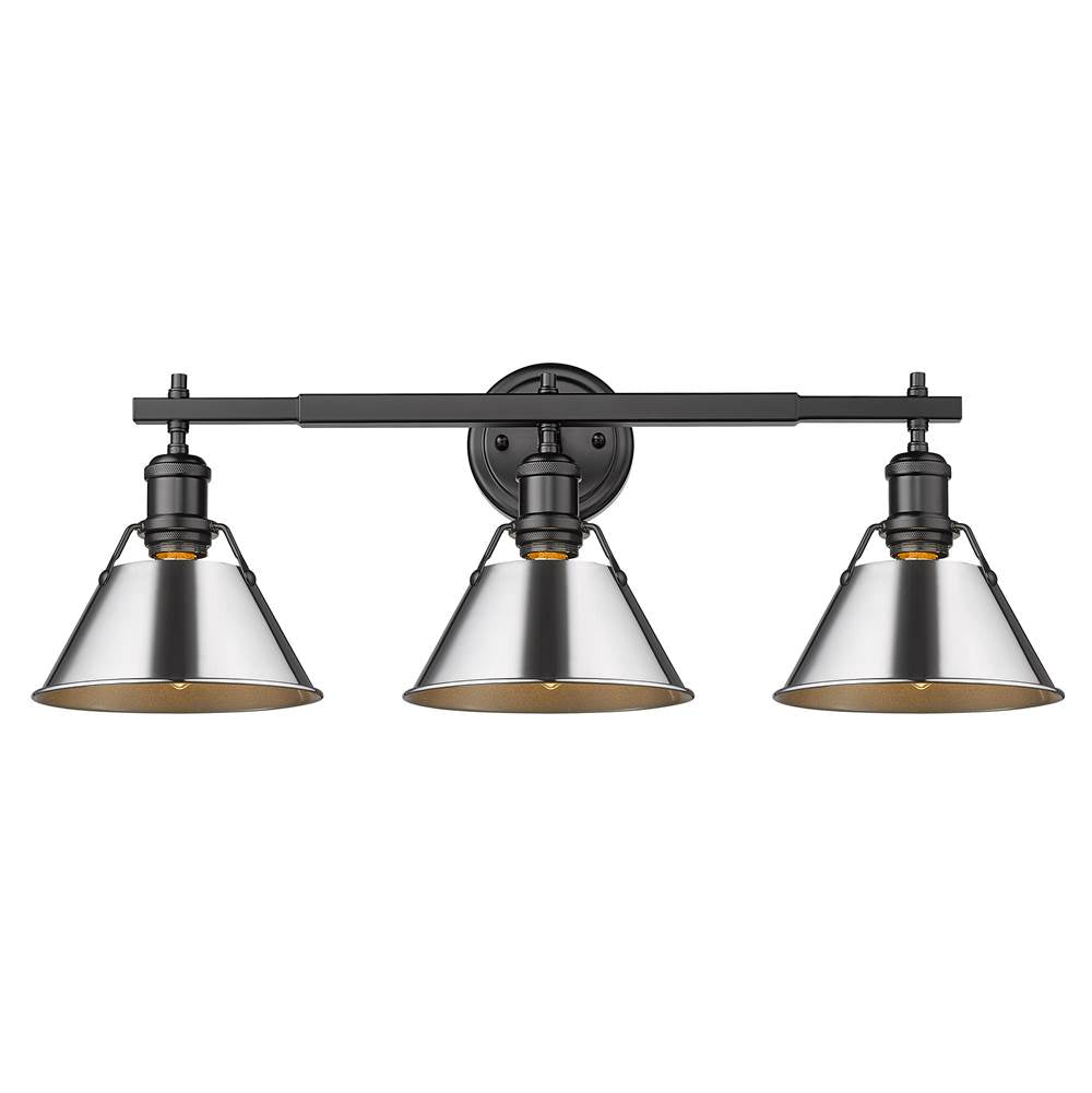 Golden Lighting Orwell Yep By Golden Lighting Orwell 3-light Vanity In Aged Brass And Chrome Shade