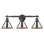 Golden Lighting Orwell Yep By Golden Lighting Orwell 3-light Vanity In Aged Brass And Chrome Shade