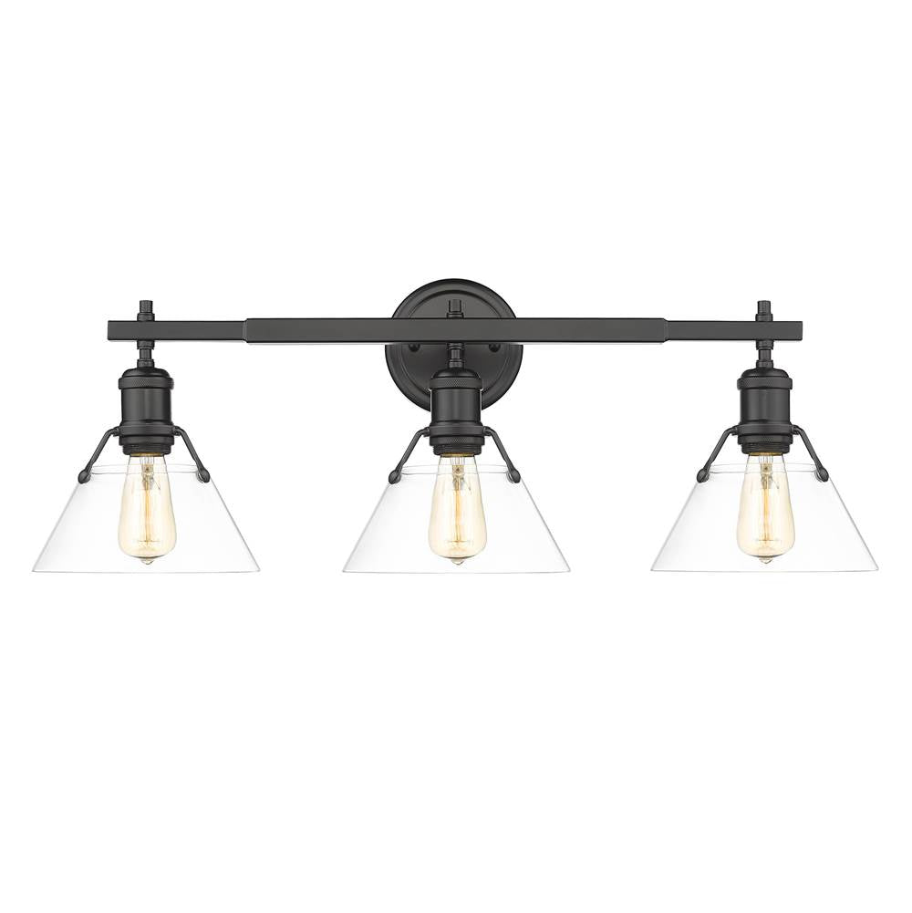 Golden Lighting Orwell Yep By Golden Lighting Orwell 3-light Vanity In Aged Brass And Clear Glass